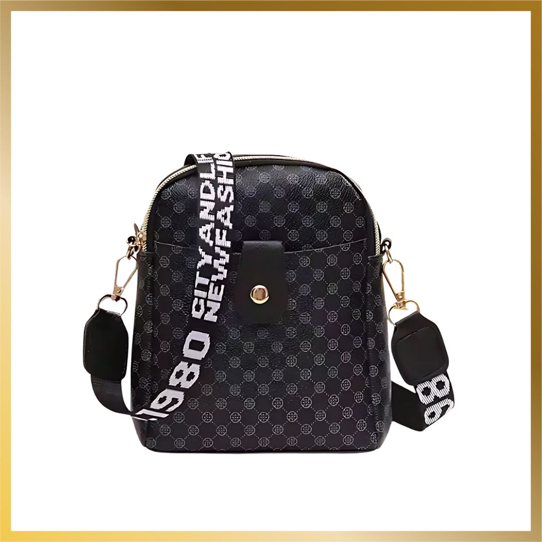 Elegant cute and trendy black retro printed small bag