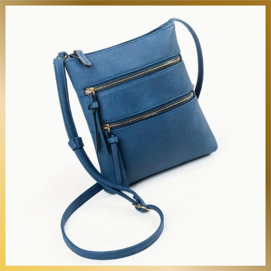 A Blue Small Trendy & Elegant Functional multi-pockets shoulder or crossbody bag.