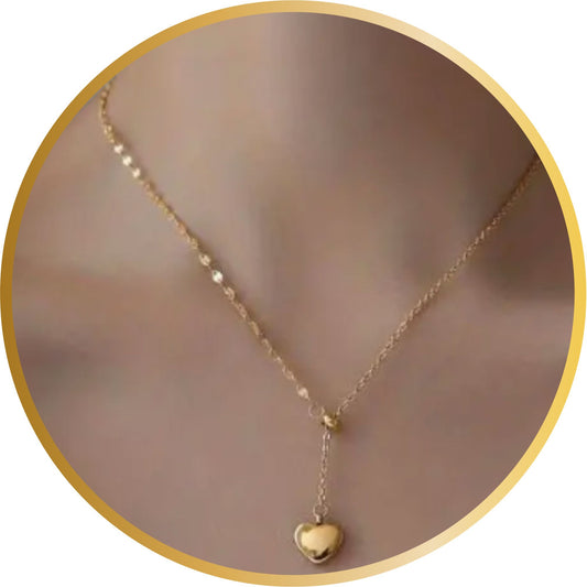 minimalist stainless steel gold plated necklace with small solid heart a perfect gift or daily wear with any outfit