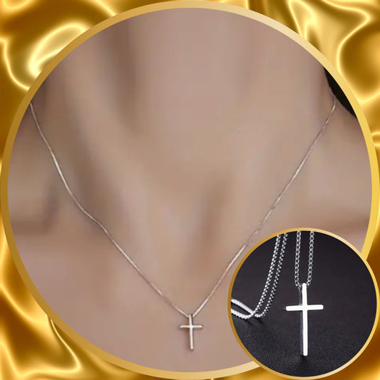 Minimalist Stainless steel cross necklace.