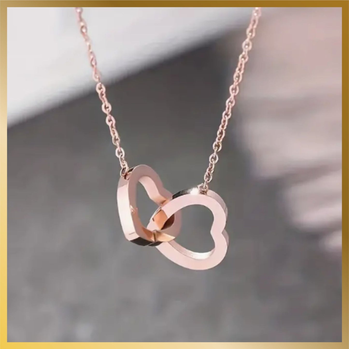 Heart To Heart Stainless Steel Interlock Necklace Perfect Gift