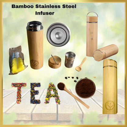 Beautiful Bamboo Tumbler Tea and Coffee Infuser of 304 stainless steel removable infuser 20 oz
