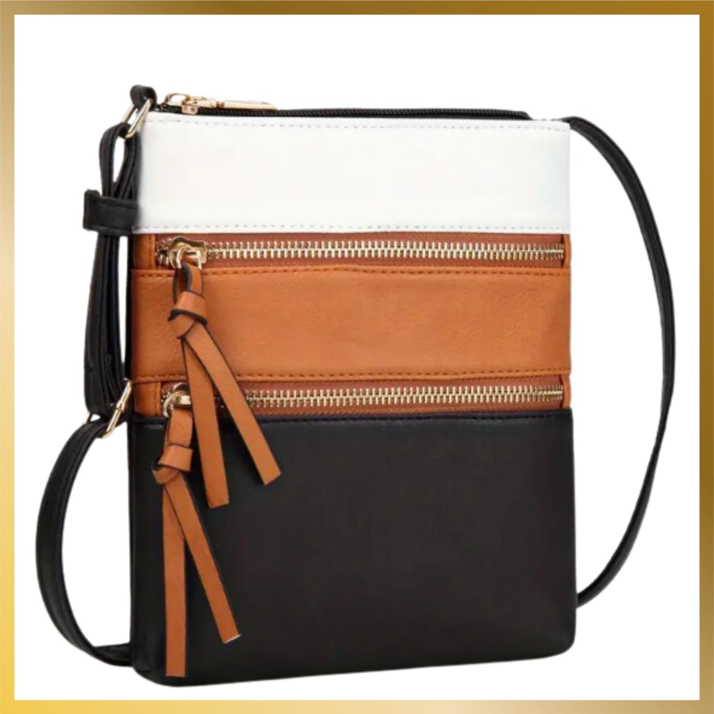 Small Trendy & Elegant Functional multi-pockets shoulder or crossbody bag with multiple color.