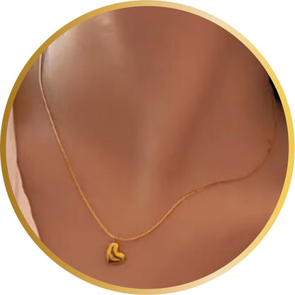 minimalist stainless steel gold plated necklace with small solid heart a perfect gift or daily wear with any outfit