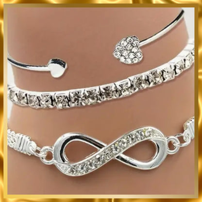 High Quality Elegant 3 pcs Stainless Steel Bracelets