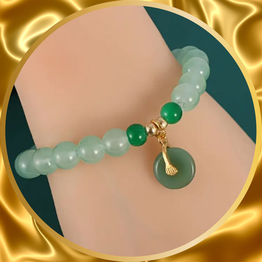 Lucky Charm Pendant Glass Jade Beads Bracelet