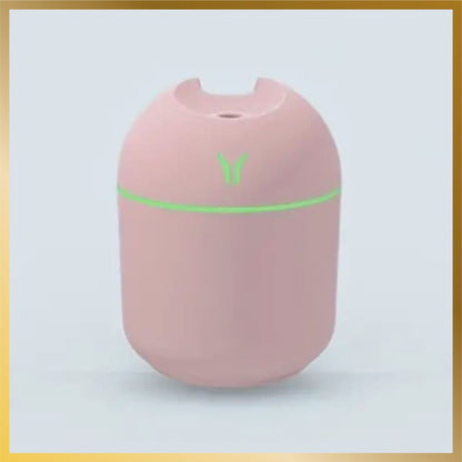 small pink portable humidifier with usb that can carry around anywhere.